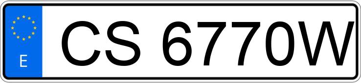 Numer rejestracyjny CS6770W posiada AUDI COUPE