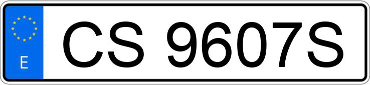 The registration number CS9607S has VOLKSWAGEN TRANSPORTER