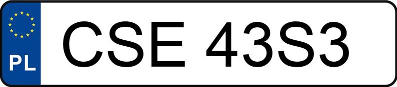 Numer rejestracyjny CSE 43S3 posiada VOLKSWAGEN GOLF - CSE43S3