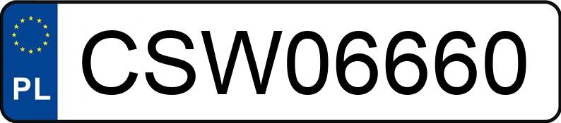Numer rejestracyjny CSW 06660 posiada AUDI A6 AVANT - CSW06660