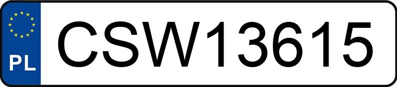 Numer rejestracyjny CSW 13615 posiada VOLKSWAGEN GOLF PLUS - CSW13615