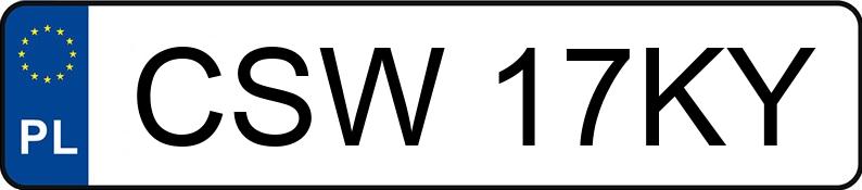 Numer rejestracyjny CSW 17KY posiada VOLKSWAGEN Golf IV MR`97 V6 4MOTION - CSW17KY