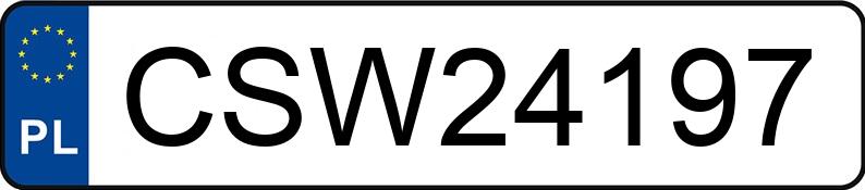 Numer rejestracyjny CSW 24197 posiada AUDI A4 - CSW24197