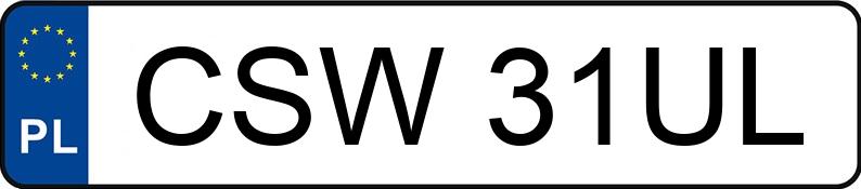 Numer rejestracyjny CSW 31UL posiada DODGE BR 1500 Ram MR`01 3.1t BR 1500 Ram MR`01 3.1t - CSW31UL