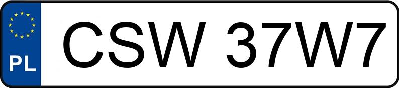 Numer rejestracyjny CSW 37W7 posiada SKODA OCTAVIA 5E - CSW37W7
