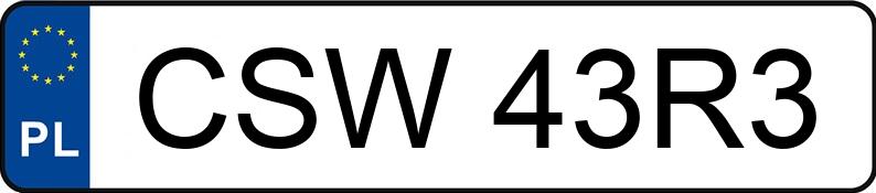Numer rejestracyjny CSW 43R3 posiada VOLKSWAGEN Golf IV 1.9 TDI MR`97 GTI - CSW43R3