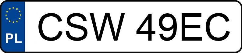 Numer rejestracyjny CSW 49EC posiada TOYOTA H5G - CSW49EC