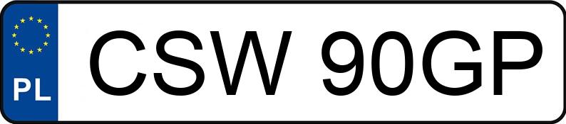 Numer rejestracyjny CSW 90GP posiada VOLKSWAGEN Golf II 1.8i Kat. GT syncro - CSW90GP