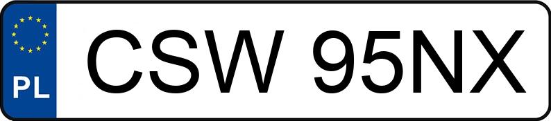 Numer rejestracyjny CSW 95NX posiada AUDI 100 2.4 Diesel C4 100 2.4 Diesel C4 - CSW95NX