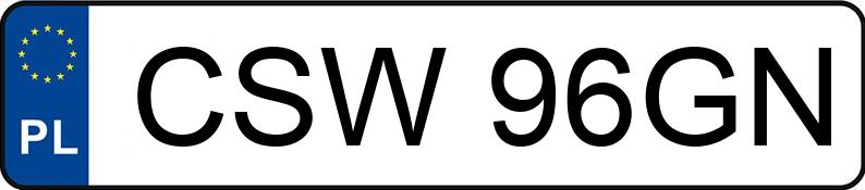 Numer rejestracyjny CSW 96GN posiada FORD Fiesta Courier 1.3 Kat. MR`96 1.6t Fiesta Courier 1.3 Kat. MR`96 1.6t - CSW96GN