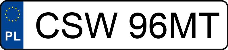 Numer rejestracyjny CSW 96MT posiada FORD FOCUS - CSW96MT
