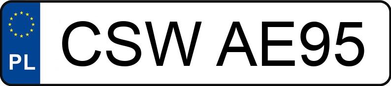Numer rejestracyjny CSW AE95 posiada FORD FIESTA - CSWAE95 Numer rejestracyjny CSW AE95 posiada FORD FIESTA - CSWAE95