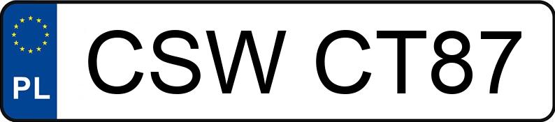 Numer rejestracyjny CSW CT87 posiada AUDI A4 1.9 TDI - CSWCT87