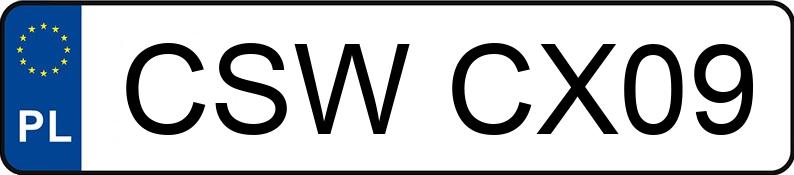 Numer rejestracyjny CSW CX09 posiada MAZDA 3 - CSWCX09 Numer rejestracyjny CSW CX09 posiada MAZDA 3 - CSWCX09