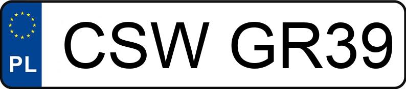 Numer rejestracyjny CSW GR39 posiada VOLKSWAGEN TOURAN - CSWGR39