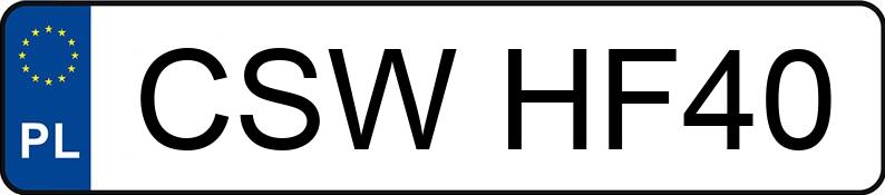 Le numéro d’enregistrement CSW HF40 a OPEL Astra Classic II 1.6 MR`04 E4 Astra Classic II 1.6 MR`04 E4 - CSWHF40