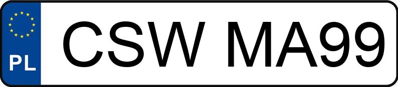 Numer rejestracyjny CSW MA99 posiada VOLKSWAGEN Polo III Variant 1.9 TDI MR`94 E2 90 - CSWMA99