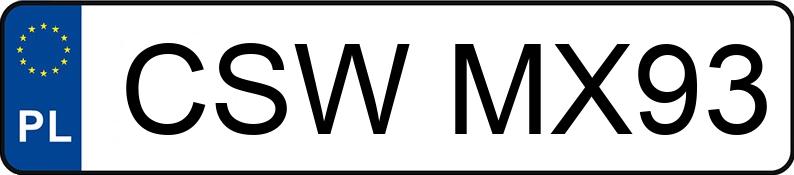 Numer rejestracyjny CSW MX93 posiada VOLKSWAGEN Polo Coupe CL - CSWMX93