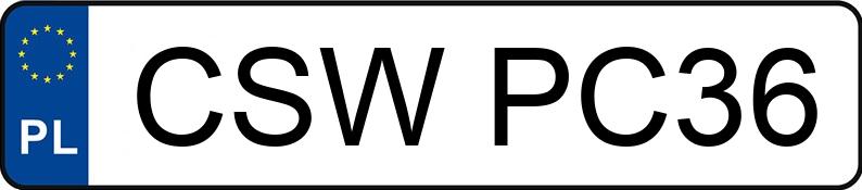 Numer rejestracyjny CSW PC36 posiada PEUGEOT BOXER - CSWPC36