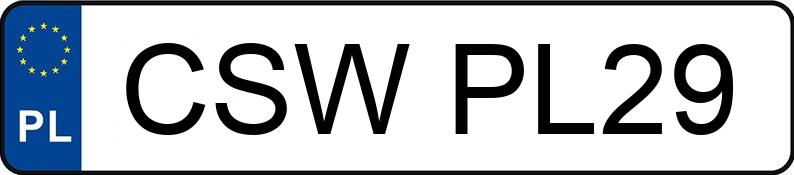 Numer rejestracyjny CSW PL29 posiada MERCEDES-BENZ CLA 200 MR`13 E5 117 CLA 200 MR`13 E5 117 - CSWPL29