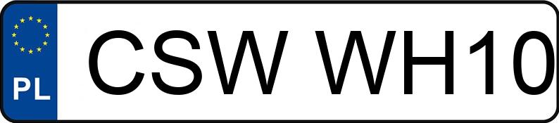 Numer rejestracyjny CSW WH10 posiada BMW 320i Kat. MR`98 E46 320i Kat. MR`98 E46 - CSWWH10