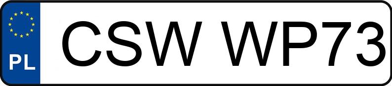 Numer rejestracyjny CSW WP73 posiada VOLKSWAGEN  - CSWWP73