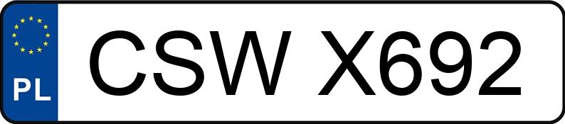 The registration number CSW X692 has FORD Scorpio 2.0i MR`95 CLX - CSWX692