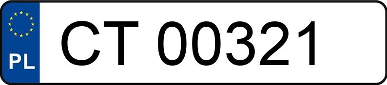 Numer rejestracyjny CT 00321 posiada OPEL  - CT00321