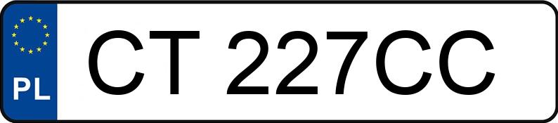 Numer rejestracyjny CT 227CC posiada TOYOTA COROLLA - CT227CC Numer rejestracyjny CT 227CC posiada TOYOTA COROLLA - CT227CC