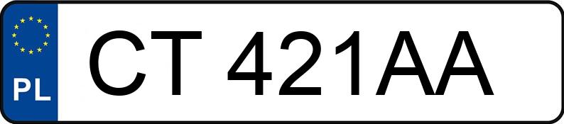 Numer rejestracyjny CT 421AA posiada AUDI A3 - CT421AA Numer rejestracyjny CT 421AA posiada AUDI A3 - CT421AA