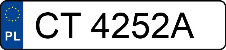 Numer rejestracyjny CT 4252A posiada TOYOTA YARIS VERSO - CT4252A