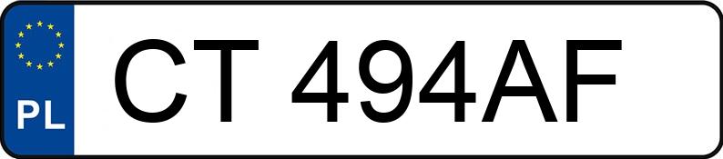 Numer rejestracyjny CT 494AF posiada FORD MUSTANG - CT494AF