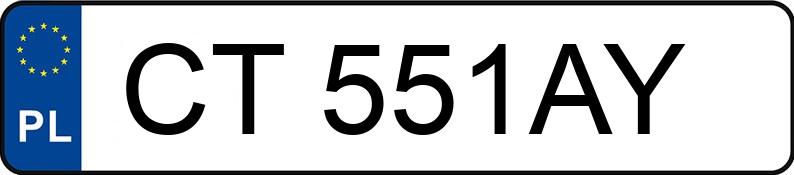 Numer rejestracyjny CT 551AY posiada SKODA SUPERB - CT551AY