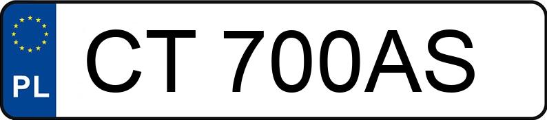 Numer rejestracyjny CT 700AS posiada SEAT Leon 2.0 TSI MR`13 E6 5F Cupra 280 S&S DSG - CT700AS