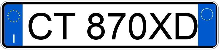 Numer rejestracyjny CT870XD posiada FIAT Panda 2a serie