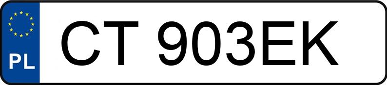 Numer rejestracyjny CT 903EK posiada MAZDA 323F - CT903EK