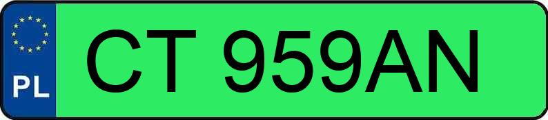 Numer rejestracyjny CT 959AN posiada TESLA  - CT959AN