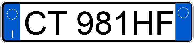 Numer rejestracyjny CT981HF posiada TOYOTA Yaris