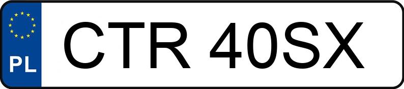 Numer rejestracyjny CTR 40SX posiada ZETOR 12441 FORTERRA FORTERRA - CTR40SX