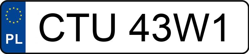 Numer rejestracyjny CTU 43W1 posiada DACIA LODGY - CTU43W1