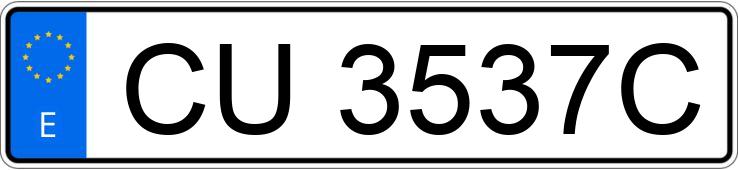 Numer rejestracyjny CU3537C posiada  