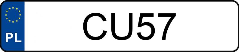 Numer rejestracyjny CU 57 posiada DODGE CHARGER - CU57