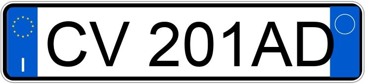Registreringsnummeret CV201AD har Audi A1