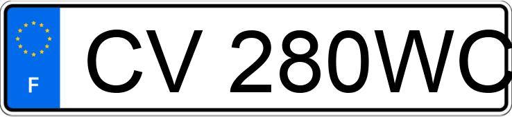 Numer rejestracyjny CV280WC posiada PEUGEOT 307