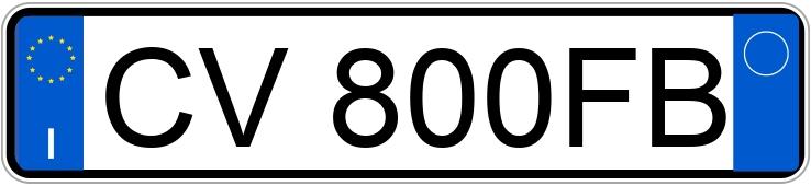 Numer rejestracyjny CV800FB posiada FIAT Panda 2a serie