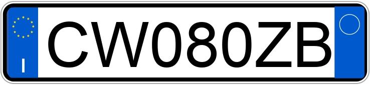 Numer rejestracyjny CW080ZB posiada SMART city coupe-cabrio