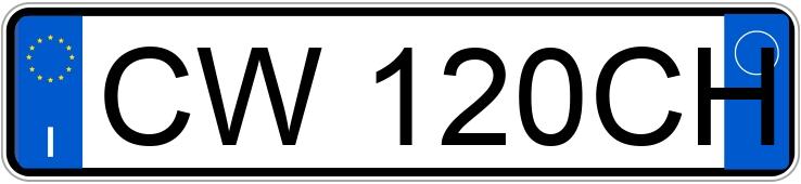 Numer rejestracyjny CW120CH posiada FIAT Panda 2a serie