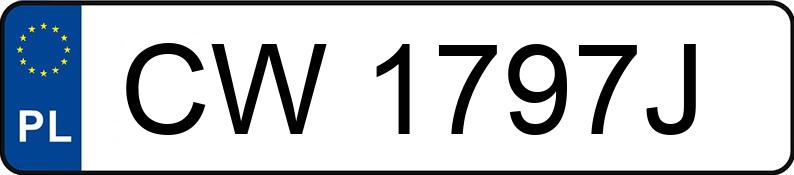 Numer rejestracyjny CW 1797J posiada CHEVROLET CAMARO - CW1797J