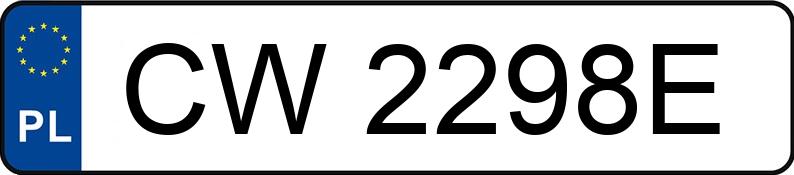 Numer rejestracyjny CW 2298E posiada NISSAN Almera 1.4 MR`95 S - CW2298E Numer rejestracyjny CW 2298E posiada NISSAN Almera 1.4 MR`95 S - CW2298E