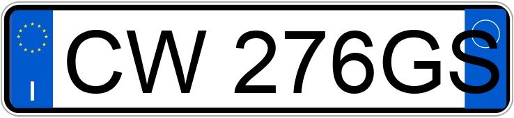 Numer rejestracyjny CW276GS posiada FIAT Panda 2a serie